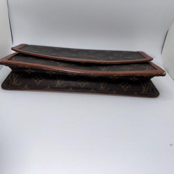 Louis Vuitton PM Clutch Bag Monogram Pochette Dame 29 GM Leather Trim Brown OS - Picture 5 of 12